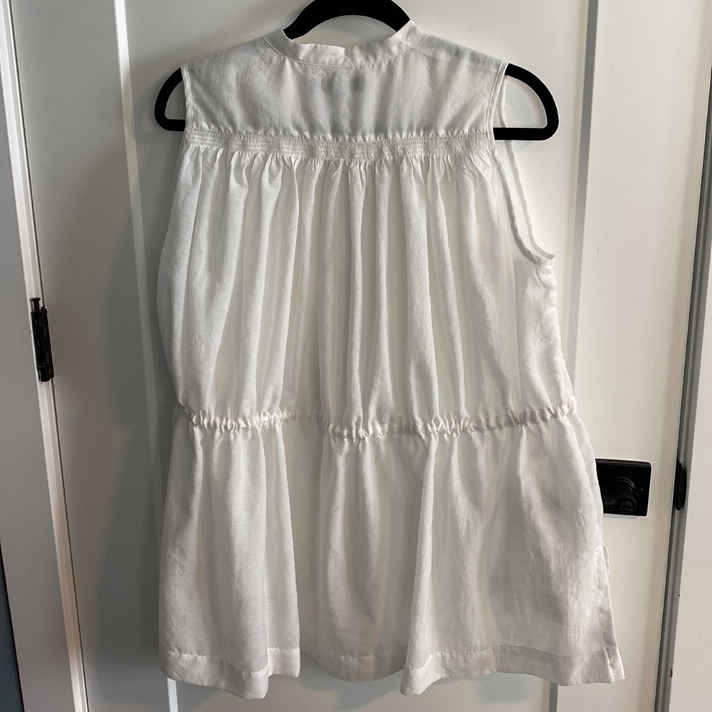 Banana Republic White Sheer Button Front Tunic - Picture 6 of 11